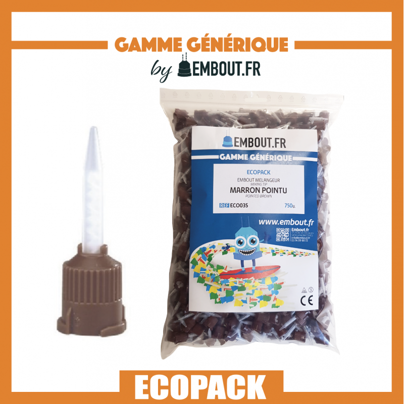 Embout mélangeur marron pointu - ECO PACK EMBOUT.FR - 750u