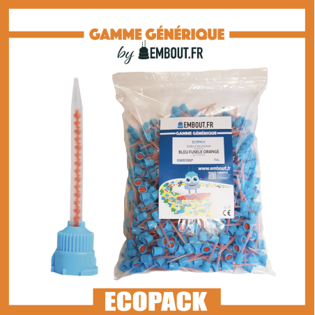 Embout mélangeur bleu/orange pointu - ECO PACK EMBOUT.FR - 750u