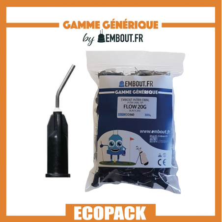 Embout flow noir 20G - ECO PACK EMBOUT.FR - 300u