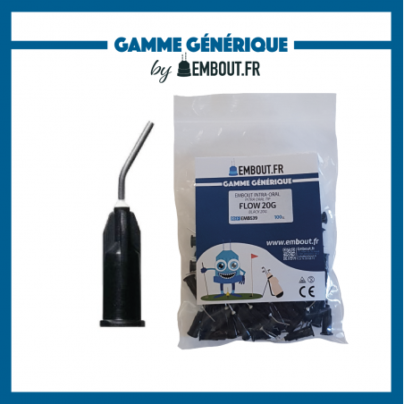 Embout flow noir 20G - EMBOUT.FR - 100u