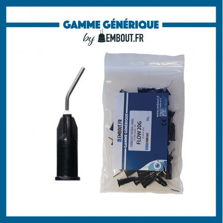 Embout flow noir 20G - EMBOUT.FR - 50u