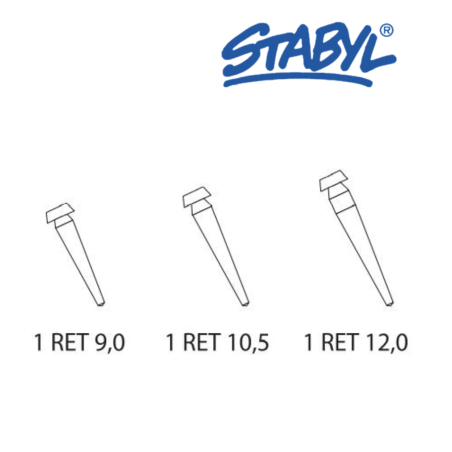 Tenons Cylindro-Coniques Empreintes Rétentifs - STABYL - 12pcs