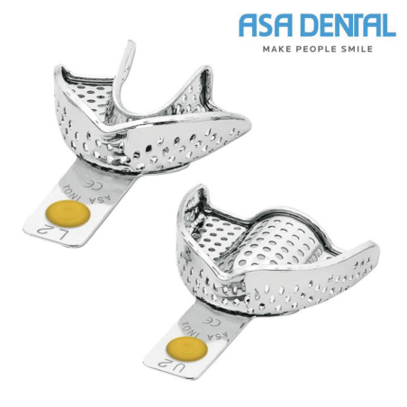 Porte Empreinte metall. Perforé avec bourrelet rétentif - ASA DENTAL - 1u