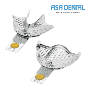 Porte Empreinte metall. Perforé sans bourelet rétentif - ASA DENTAL - 1u