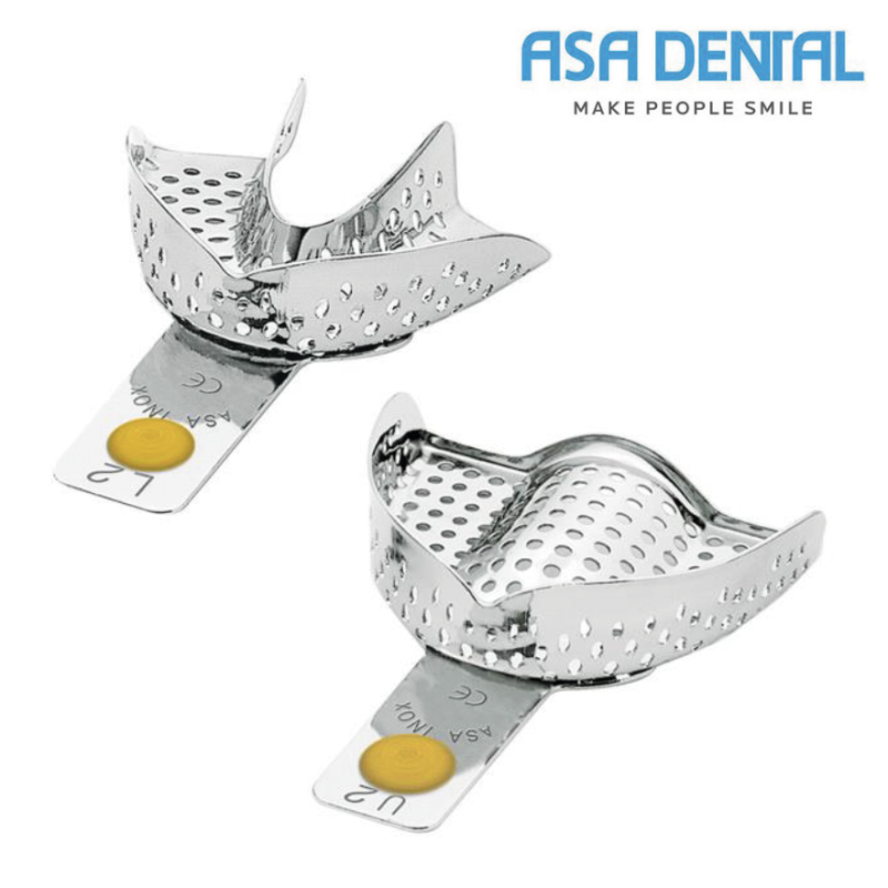 Porte Empreinte metall. Perforé sans bourelet rétentif - ASA DENTAL - 1u