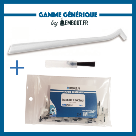 Kit 1 manche + embouts pinceaux 100u - EMBOUT.FR