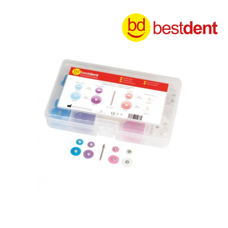 Set disques pop on 10/14 mm et 2 mandrins - BESTDENT - 1u