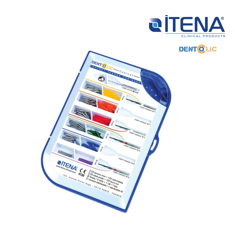 COFFRET CONICAL de Tenons Coniques inox et calcinables DENTOCLIC - ITENA - 1u