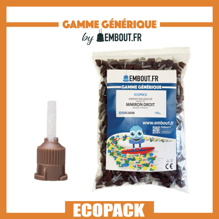 Embout mélangeur Marron droit - ECOPACK - 750u - Embout.fr