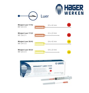 Aiguille d'anesthésie miraject luer - HAGER & WERKEN - 100u