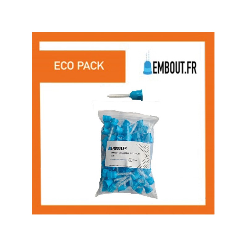 Straight Blue Mixing Tips - MIXINGTIP.COM ECO PACK - 750u